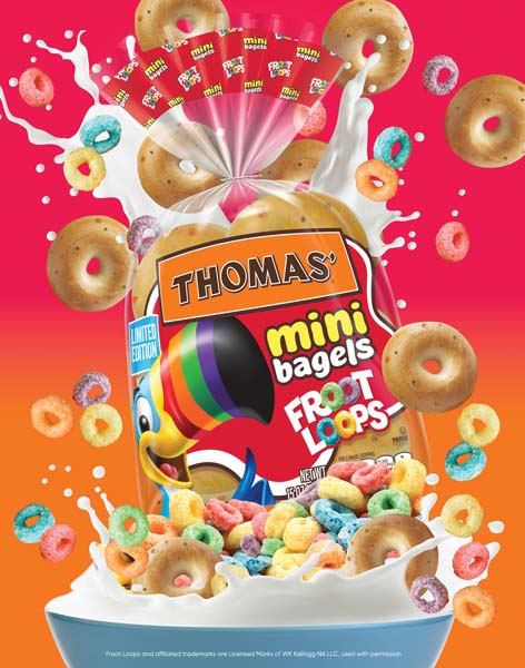 Thomas’ & WK Kellogg  Collaborate To Launch Froot Loops Mini Bagels